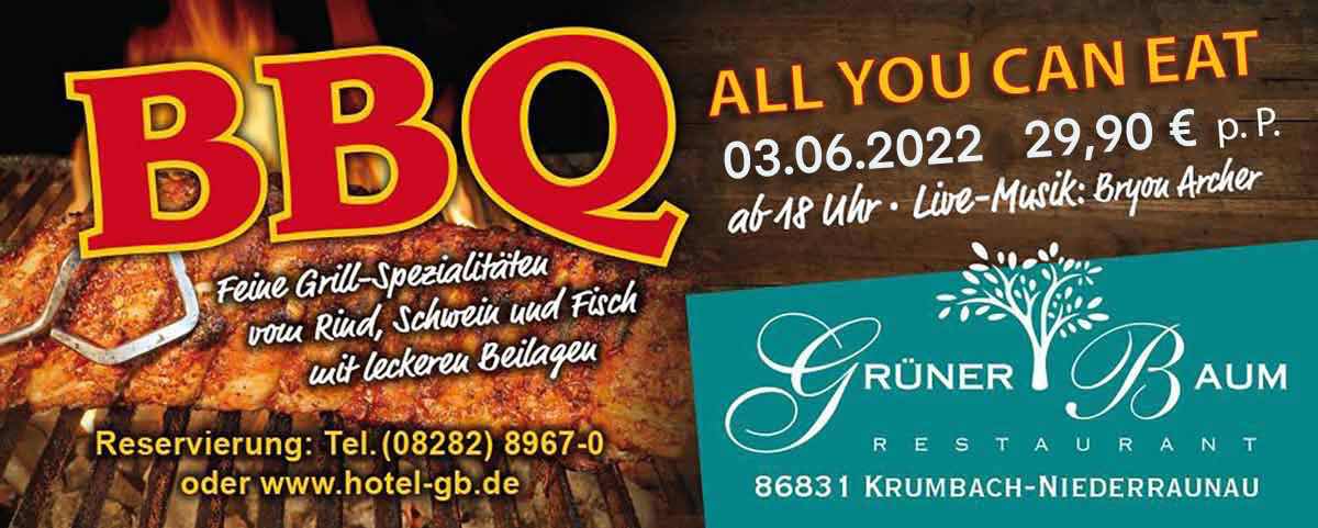 Restaurant Grüner Baum: BBQ all you can eat 29,90€ p. P.