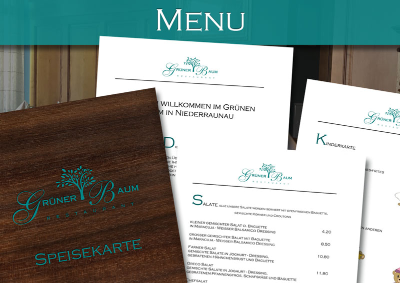 Discover our delicious dishes in the Menu of Restaurant Grüner Baum
